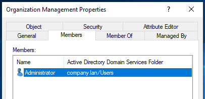 4_Open the Organization Management group and click on the Members tab